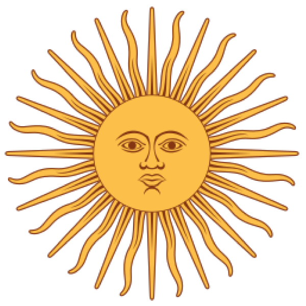 Stylized sun with a human face, surrounded by wavy and straight rays. The expression is calm, conveying warmth and serenity, in golden tones.