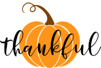 Thankful pumpkin lettering thanking every volunteer and sustaining member.