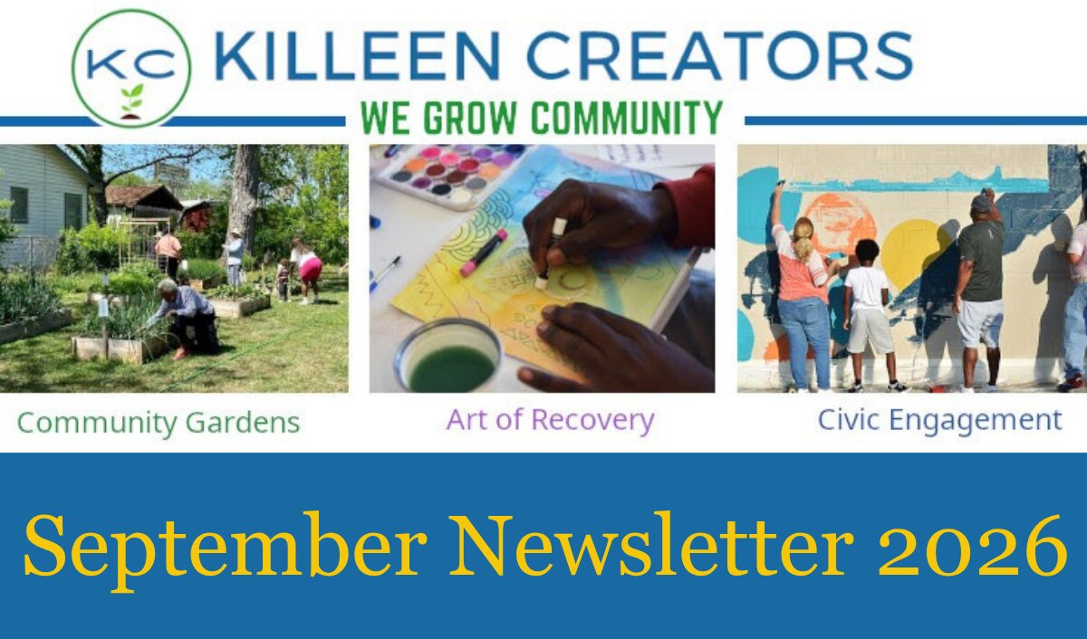Killeen Creators September newsletter.