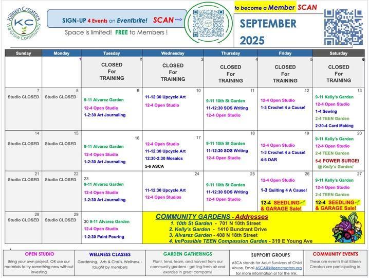 Killen Calender September