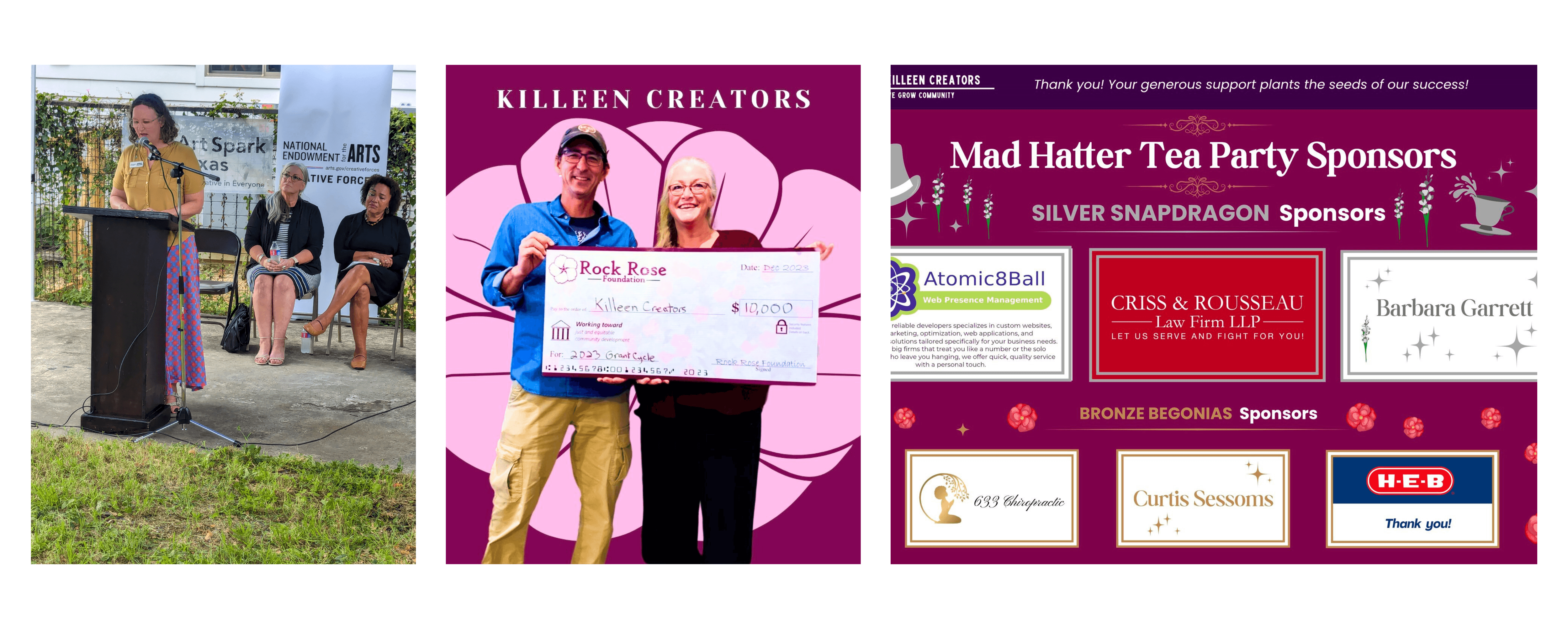 Partner organizations and sponsors supporting Killeen Creators mission and programs.